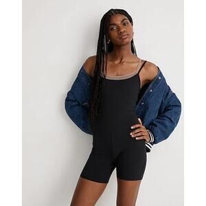Madewell Womens Biker Unitard XS Black Sleeveless One Piece Fitted NJ141 NWT